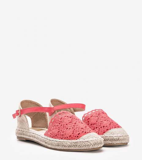 Červené espadrilky s krajkou Baby