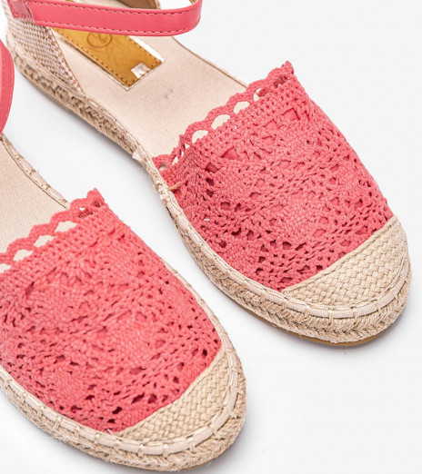 Červené espadrilky s krajkou Baby