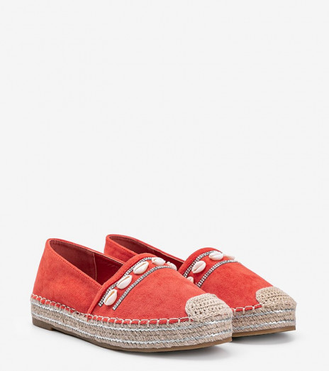 Oranžové espadrilky s mušlemi Sea Side