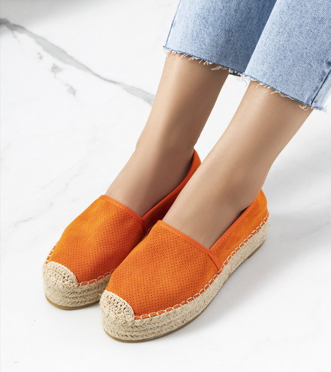 Oranžové ažurové espadrilky Capelle