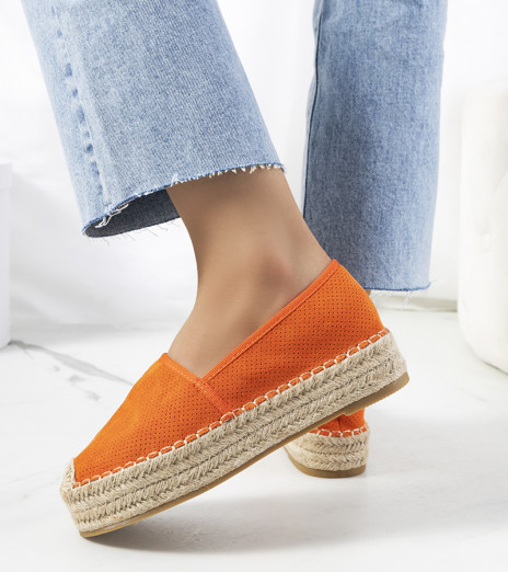 Oranžové ažurové espadrilky Capelle