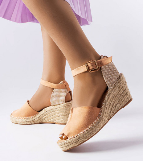 Růžové espadrilky na platformách Lauderdale