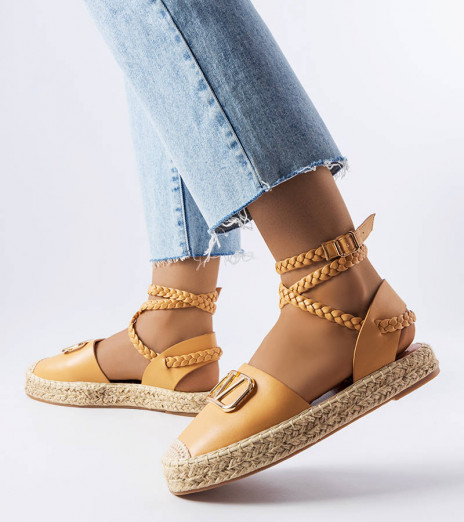 Hnědé vázané espadrilky Rodič