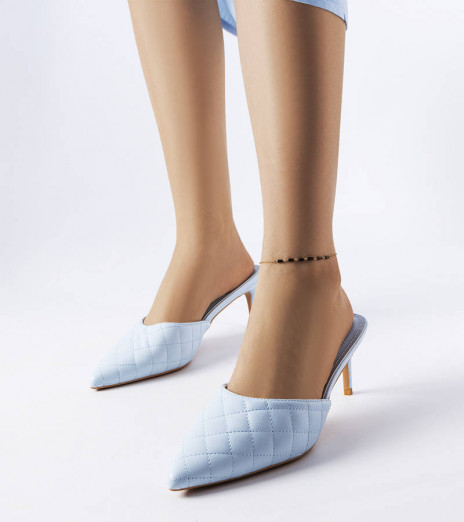 Žabky Lambert blue quilted stiletto