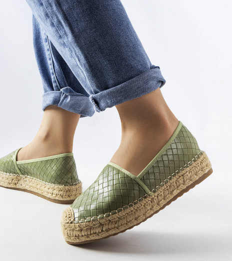 Zelené espadrilky zdobené reliéfem Geoffrey