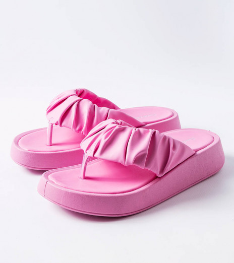 Růžové žabky na platformě Lachapelle PM2856 FUCHSIA