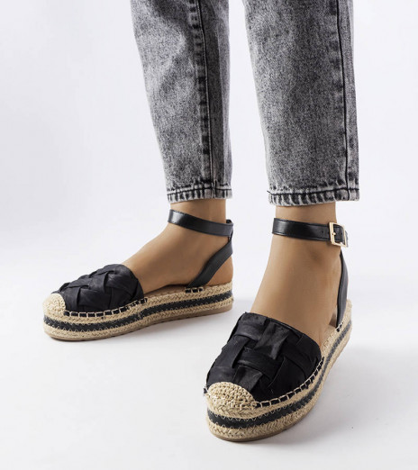 Černé espadrilky na platformě Lafrenière