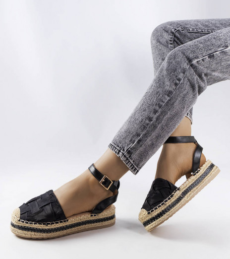 Černé espadrilky na platformě Lafrenière