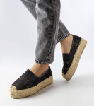 Černé síťované espadrilky Bateliers